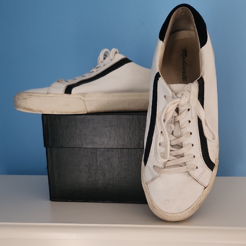Madewell Women's Classic White and Black Sneakers